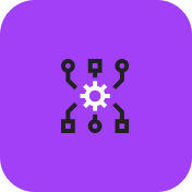 icon of a gear in the middle of multiple nodes, showing architecture deployment
